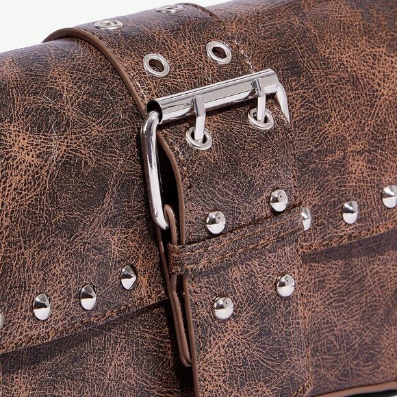 Brown western cowgirl faux leather purse bag - Picture 6 of 8